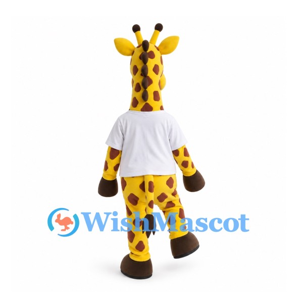 Giraffe Mascot Costume with White T-Shirt