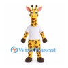 Giraffe Mascot Costume with White T-Shirt