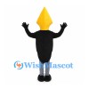 Fountain Pen Mascot Costume with Yellow Nib and Black Jacket