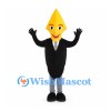 Fountain Pen Mascot Costume with Yellow Nib and Black Jacket