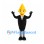 Fountain Pen Mascot Costume with Yellow Nib and Black Jacket