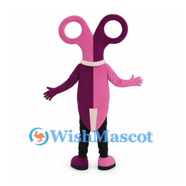 Scissors Mascot Costume in Pink and Purple