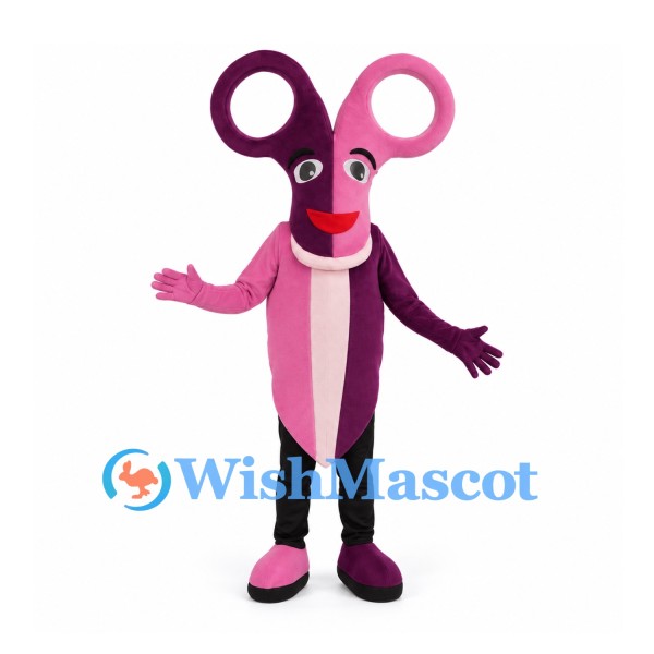 Scissors Mascot Costume in Pink and Purple