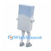 Eraser Mascot Costume in White and Light Blue