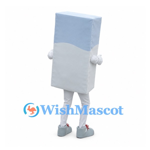 Eraser Mascot Costume in White and Light Blue