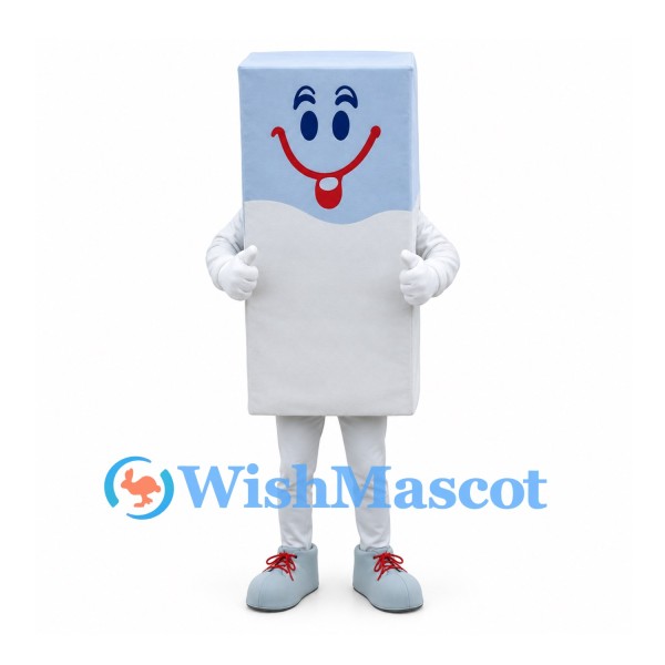 Eraser Mascot Costume in White and Light Blue