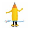 Yellow Pencil Mascot Costume with Black Gloves and Shoes
