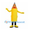 Yellow Pencil Mascot Costume with Black Gloves and Shoes