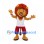 Lion Mascot Costume with White Sports Shirt and Red Shorts