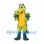 Green Dragon Mascot Costume with Yellow Belly and Small Wings
