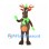 Reindeer Mascot Costume with Green Hat and Scarf