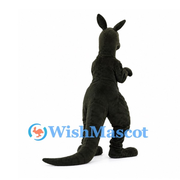 Black Kangaroo Mascot Costume with White Chest