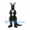 Black Kangaroo Mascot Costume with White Chest