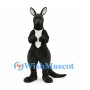 Black Kangaroo Mascot Costume with White Chest