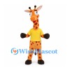 Giraffe Mascot Costume with Yellow T-Shirt