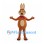 Brown Rabbit Mascot Costume with Purple Bow Tie