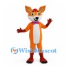 Orange Fox Mascot Costume with Purple Collar