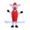 Pig Mascot Costume with Red Apron and Knit Hat