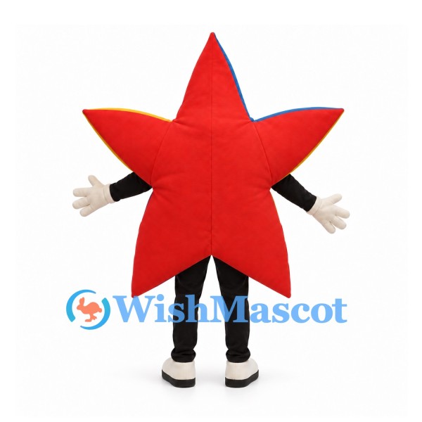 Red Star Mascot Costume with Black Legs
