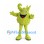 Green Monster Mascot Costume with Curled Horns and Textured Body