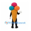Ice Cream Cone Mascot Costume with Colorful Scoops