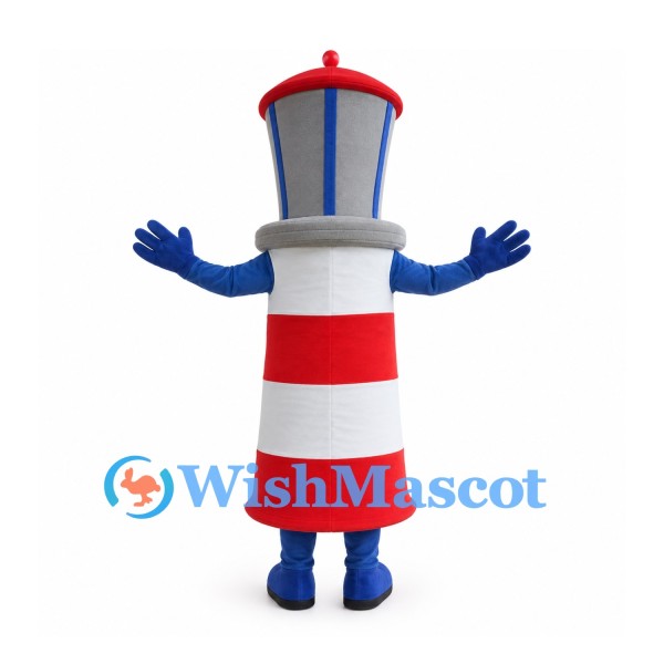 Lighthouse Mascot Costume with Red and White Stripes