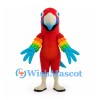 Red Parrot Mascot Costume with Rainbow Wings