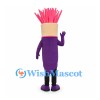 Paintbrush Mascot Costume with Pink Bristles and Purple Handle
