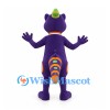 Purple Dragon Mascot Costume with Green Snout and Striped Tail
