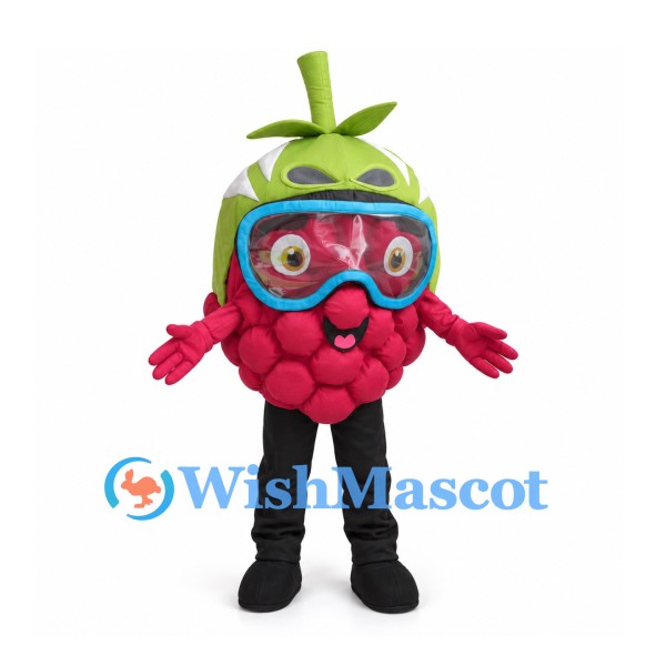 Raspberry Mascot Costume with Blue Goggles