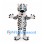 White Tiger Mascot Costume with Black Stripes