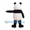 Panda Mascot Costume with Round Body and Blue Eye Accents