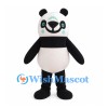 Panda Mascot Costume with Round Body and Blue Eye Accents