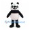 Panda Mascot Costume with Round Body and Blue Eye Accents