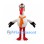 Stork Mascot Costume with Goggles and Orange Scarf
