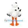 White Duck Mascot Costume with Black Wing Tips