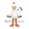 White Duck Mascot Costume with Black Wing Tips
