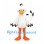 White Duck Mascot Costume with Black Wing Tips
