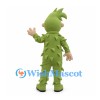Green Monster Mascot Costume with Leaf-Like Body Panels