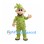 Green Monster Mascot Costume with Leaf-Like Body Panels