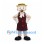 Scarecrow Mascot Costume with Straw Hat and Burgundy Vest