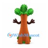 Tree Mascot Costume in Brown with Green Leaf Crown