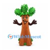 Tree Mascot Costume in Brown with Green Leaf Crown
