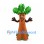 Tree Mascot Costume in Brown with Green Leaf Crown