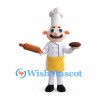 Chef Mascot Costume with White Hat and Yellow Apron