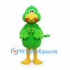 Green Parrot Mascot Costume with Yellow Beak and Feet