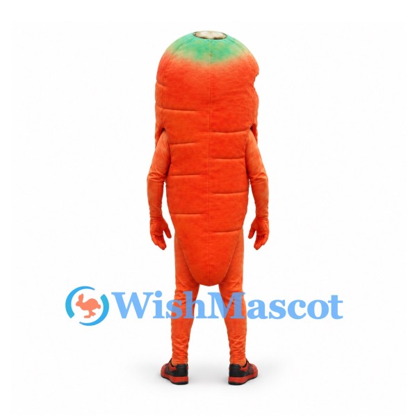 Carrot Mascot Costume in Orange with Green Top