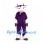 Purple Cow Mascot Costume with White Face and Gold Bell