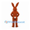 Brown Rabbit Mascot Costume with White Belly and Tail