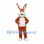 Brown Rabbit Mascot Costume with White Belly and Tail